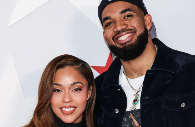 Jordyn Woods and Karl Anthony Towns arrive at an event