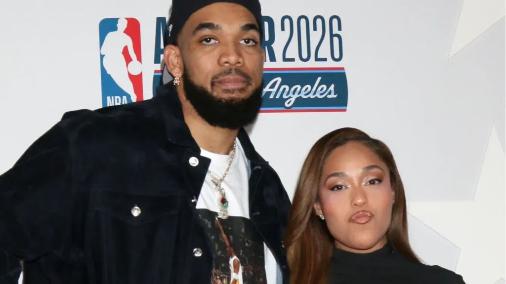 karlanthony towns jordyn woods at the nba allstar tipoff celebration