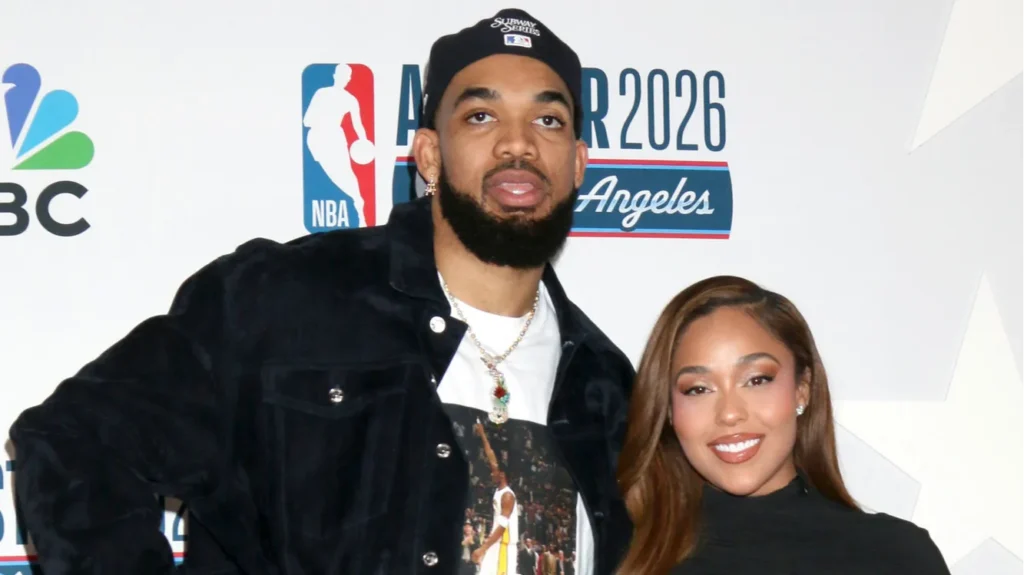 karlanthony towns jordyn woods at the nba allstar tipoff celebration