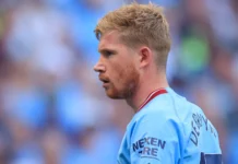 Which transfer rumor would change soccer more, De Bruyne or Salah? Kevin De Bruyne in action