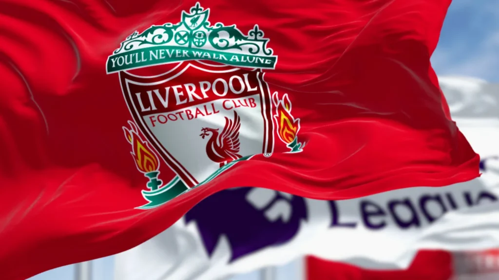 Liverpool Football Club and Premier League flag