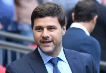 Mauricio Pochettino attends a football game.