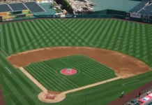 Aerial view of Los Angeles Angel stadium