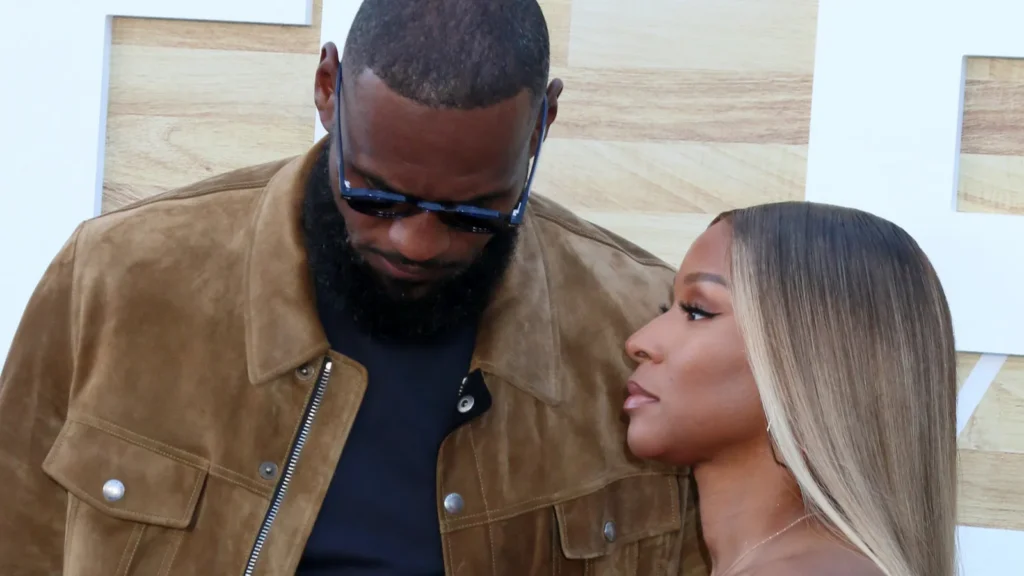 American professional basketball player LeBron James and his wife Savannah James