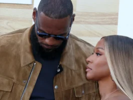 American professional basketball player LeBron James and his wife Savannah James