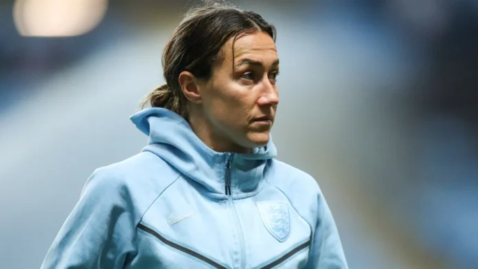 Lucy Bronze of England arrives at Coventry Building Society arena