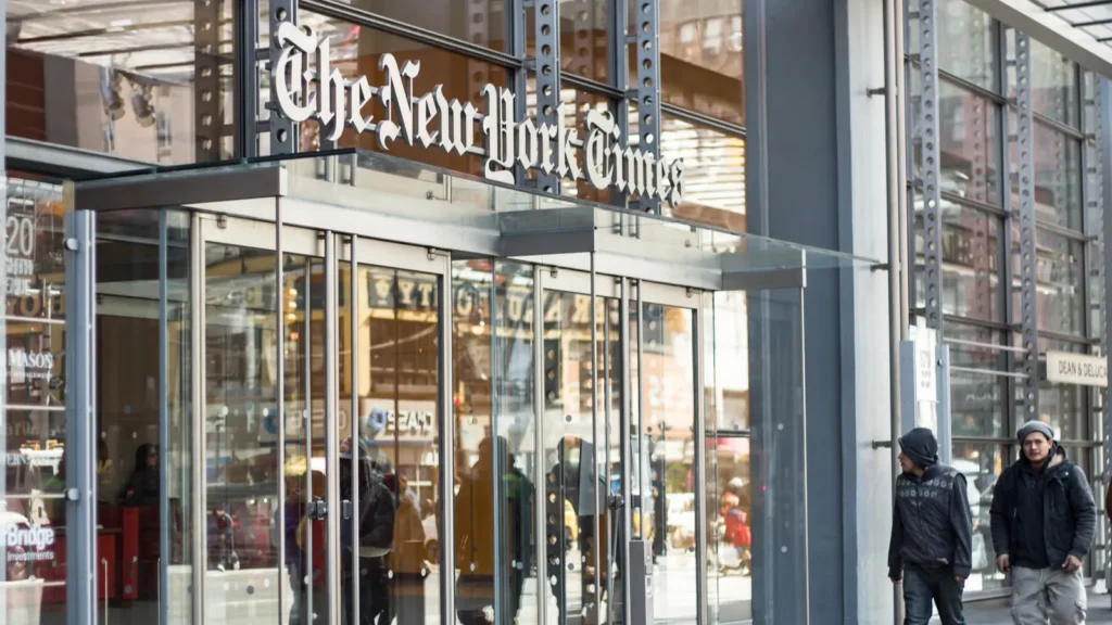 The New York Times building in New York City.