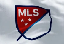 MLS logo on waving flag