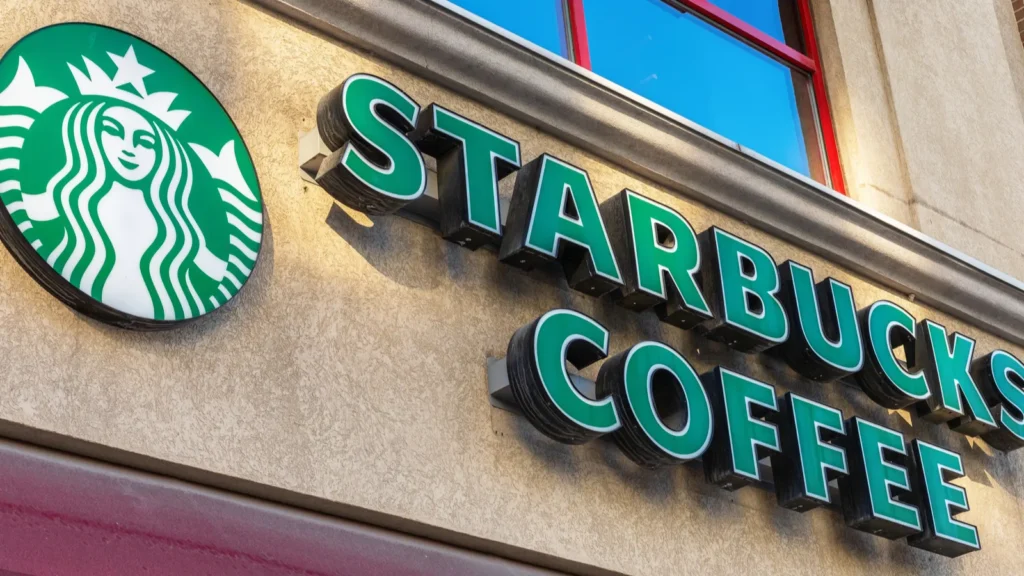 ottawa canada may 23 2021 starbucks coffee sign on