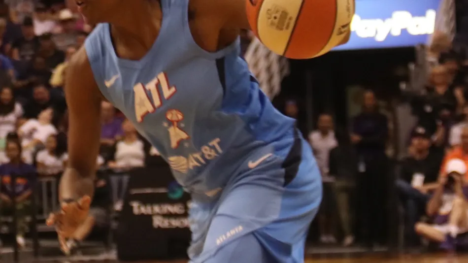 Close up shot of Atlanta Dream's player in action