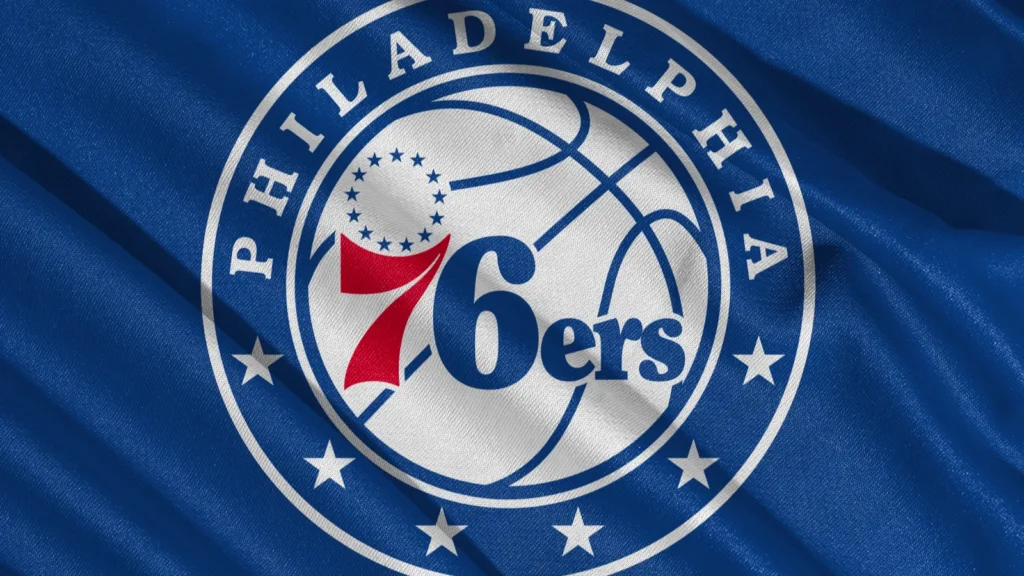 Logo of Philadelphia 76ers on a fabric