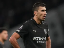 Rodri of Manchester City during a Premier League match