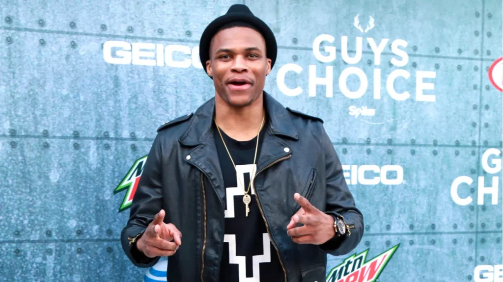 Russell Westbrook posing for the cameras