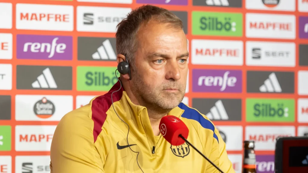 Hansi Flicks in a press conference