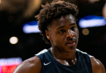 Bronny James during a game.