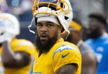 Keenan Allen during warms up.