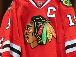 Why is the Blackhawks’ 17-second comeback still unforgettable? The Chicago Blackhawks' jersey on display at NHL store
