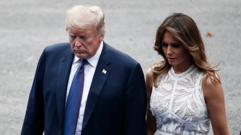 President Donald Trump and the First Lady Melania Trump arriving at an event.