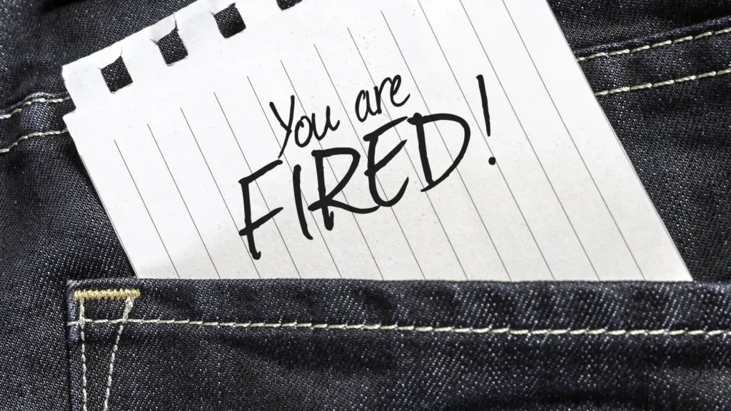 You are fired written on a paper