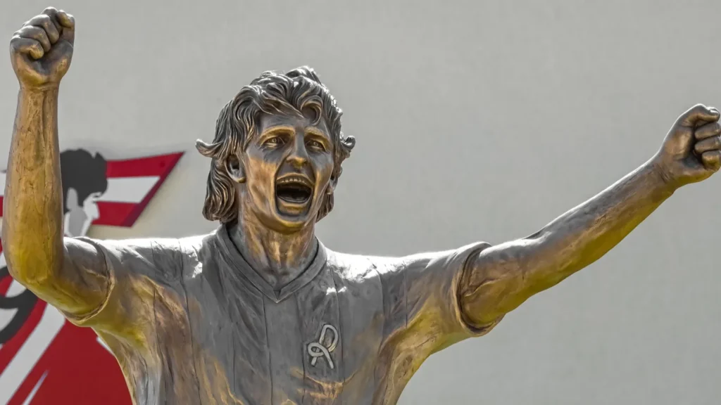 15 may 2023 vicenza italia the bronze statue designed by