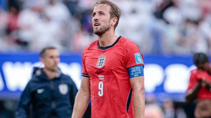 Harry Kane in the field during the game