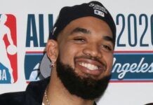 Karl Anthony Towns closeup.