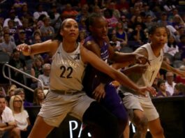 A'ja Wilson in action