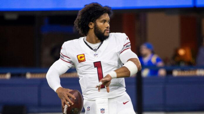 Kyler Murray, 2565854631 Arizona Cardinals quarterback Kyler Murray #1 warms up prior to an NFL football game against the Los Angeles Rams at SoFi Stadium, Dec. 28, 2024, in Inglewood, Calif.