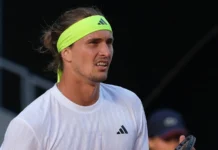 Alexander Zverev during the tennis match.
