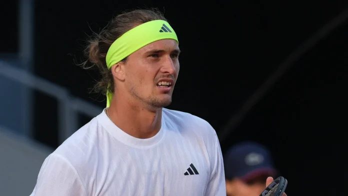 Alexander Zverev during the tennis match.