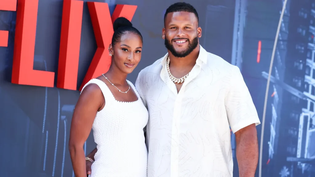 Aaron Donald and his wife Erica Donald at an event.