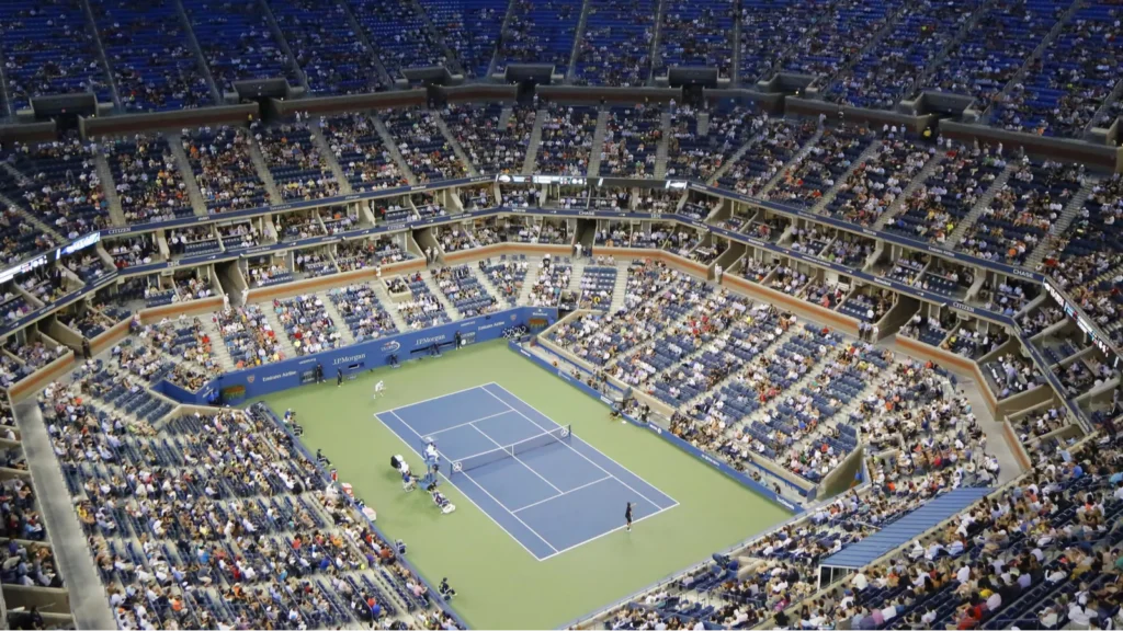 arthur ashe stadium during us open 2014 night match at