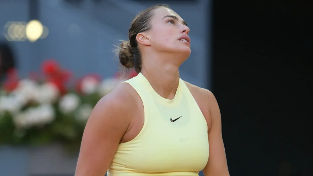 Aryna Sabalenka during a tennis match