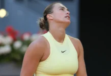 Aryna Sabalenka during a tennis match