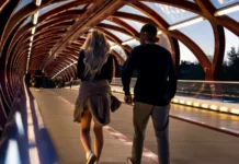 calgary alberta canada june 28 2022 a young couple on