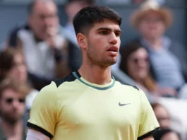 Carlos Alcaraz at the tennis court.