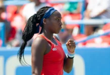 Coco Gauff in action