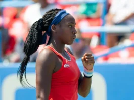 Coco Gauff in action