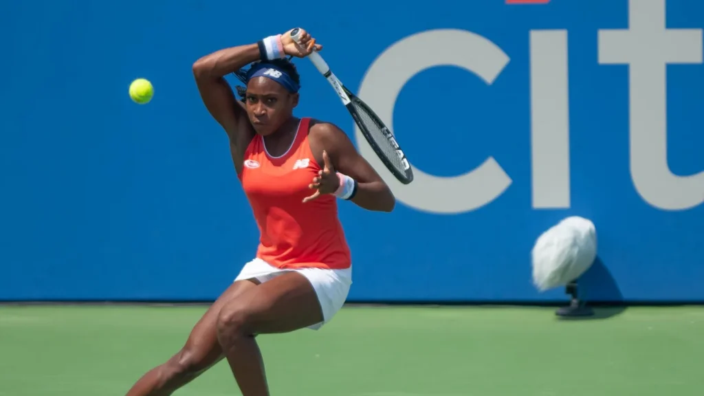 Coco Gauff during the tennis match