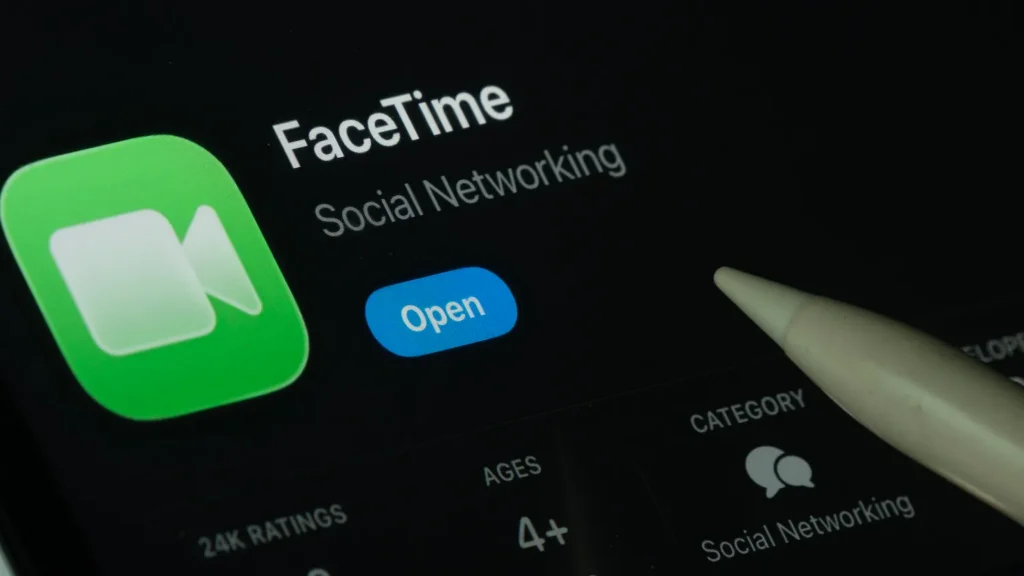 FaceTime app displayed on a mobile phone screen