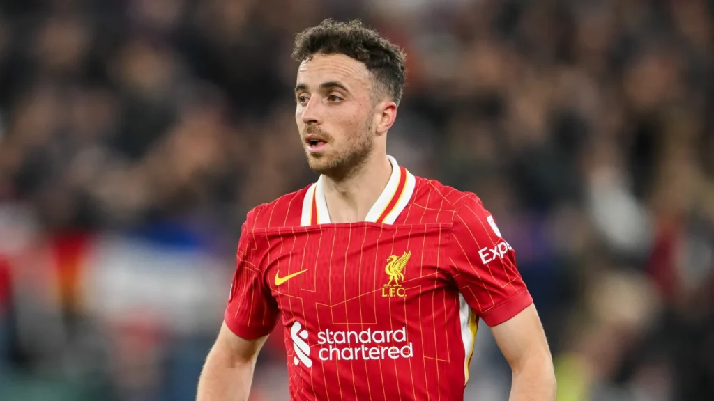 Diogo Jota of Liverpool in action during the UEFA Champions League.