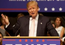 President Donald Trump at an event.