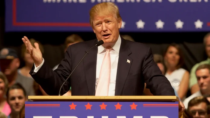 President Donald Trump at an event.