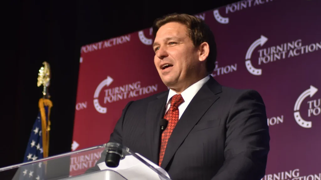 Ron DeSantis speaking at an event