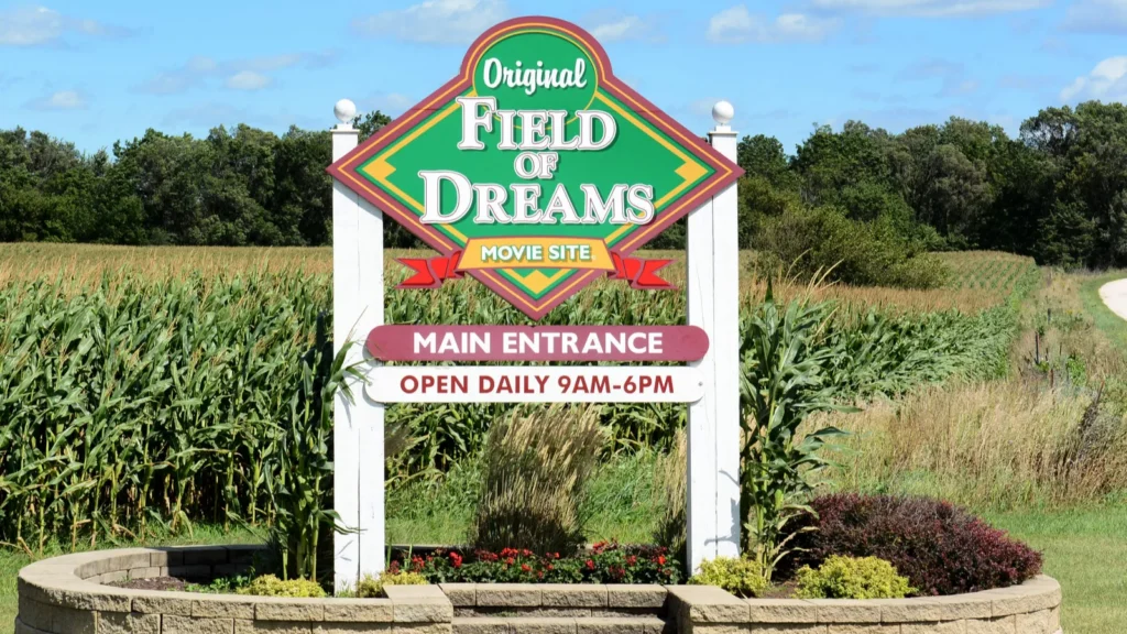 Entrance sign of Field of Dreams.