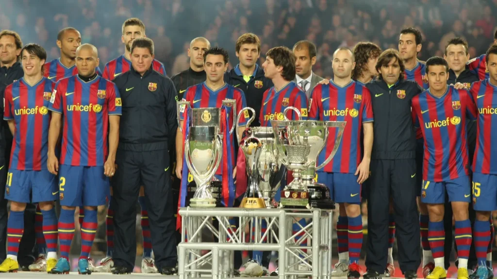 fc barcelona players at the celebration