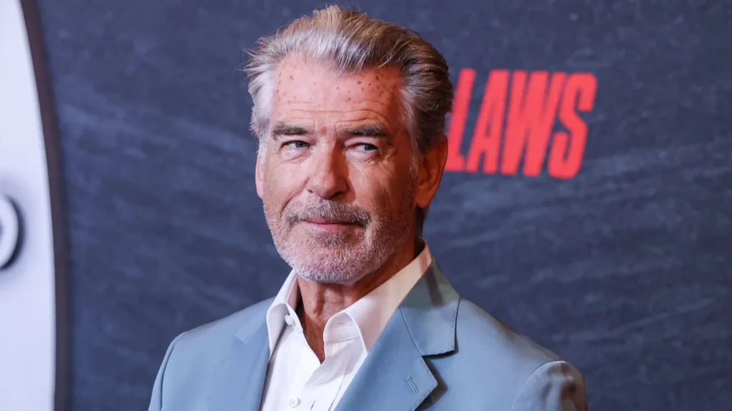 Irish actor Pierce Brosnan arrives at the movie premiere.