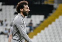 Mohamed Salah on the football field.