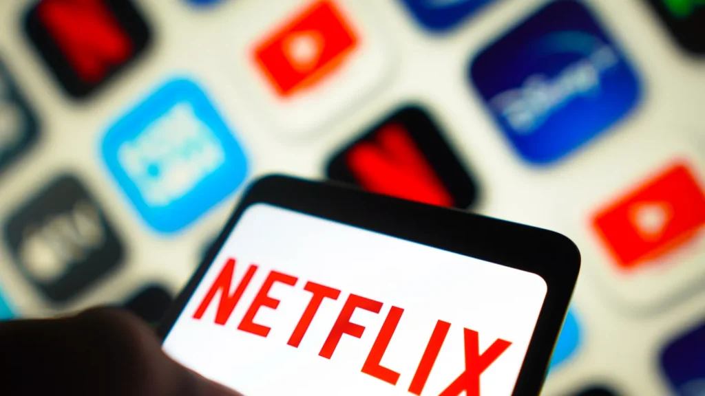 Netflix logo on a mobile phone screen