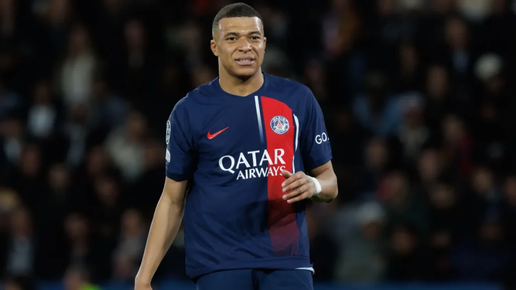 Kylian mbappe during uefa champions league quarterfinal.